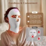 Red Light Therapy Mask for Face,Cordless LED Face Mask Light Therapy,USB C Rechargeable,Infrared Lights Masks for Home Working Travel Yoga Sleep - Image 4