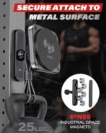A2C Magnetic Phone Holder for Gym, Aluminum Alloy Base Attach to Metal & Non-Metal Surfaces, Gym Phone Mount for MagSafe iPhone 12-17 Series, Ideal Gym Essentials for Workouts Recording - Image 3