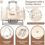 FIORETTO Womens Gym Tote Duffle Bag with Wet Pocket & Shoe Compartment, Sports Duffel Overnight Weekender Hospital Workout Carry on Bag for Girls, Ideal for Travel, Swimming, Dance, Ballet Beige - Image 5