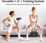 2-in-1 Adjustable Dumbbells Set, 4 Levels Weight Dumbbells Set for Women Men, Each 2.2/3.3/4.4/5.5lb Hand Weights with Kettlebell Form for Home Gym Exercise Training - Image 3