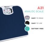 Adamson A21 Analog Scales for Body Weight - Up to 300 LB - New - Anti-Skid Rubber Surface + Large Numbers - Analog Bathroom Scale - Affordable - Durable with 20-Year Assurance - Blue - Image 3