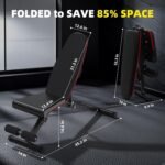 900 LB Weight Bench, Adjustable Strength Training Bench for Full Body Workout with Fast Folding, for Garage and Home Gym Workouts, Weight Lifting, and Bench Press - Image 5