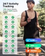 Smart Bracelet, Wearable Activity & Fitness Tracker Band, 24H Sleep Tracker, All-Day Continuous Heart Rate Blood Pressure Stress HRV Monitor, 170+ Sport Modes Smart Wristband with Free APP 2 Bands - Image 4