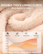 CAMPSNAIL Fleece Lined Leggings Women - Thick Soft High Waisted Black Tummy Control Thermal Warm Velvet Pants for Cold Winter - Image 3