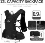 Hydration Pack Backpack, Lightweight Water Backpack with 2L Hydration Bladder Daypack for Men Women,Running Hydration Vest for Trail Running Hiking Cycling Race Climbing (All Black) - Image 3