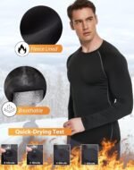 5 or 4 Pack Men's Thermal Compression Shirt Fleece Lined Long Sleeve Athletic Base Layer Cold Weather Gear Workout Top - Image 5