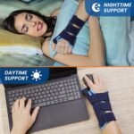 Night Wrist Brace and Thumb Spica Splint Stabilizer-Breathable Lightweight-Support for De Quervains Tenosynovitis, Arthritis (Left Hand-M,6.75-9.5 inch) - Image 4