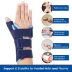Night Wrist Brace and Thumb Spica Splint Stabilizer-Breathable Lightweight-Support for De Quervains Tenosynovitis, Arthritis (Left Hand-M,6.75-9.5 inch) - Image 5