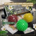 HELDSON® 3 Spiky Massage Balls Set [Soft, Medium, Firm] - Foot Roller Massager Spikes - Spike Trigger Point Ball for Back Pain Relief & Feet - Plantar Fasciitis Deep Tissue Therapy - Spikey Pressure - Image 4