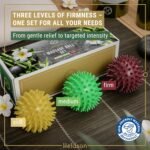 HELDSON® 3 Spiky Massage Balls Set [Soft, Medium, Firm] - Foot Roller Massager Spikes - Spike Trigger Point Ball for Back Pain Relief & Feet - Plantar Fasciitis Deep Tissue Therapy - Spikey Pressure - Image 5
