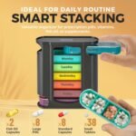 Stackable Daily Pill Organizer - 2 Pack, 4 Times a Day Weekly Medication Reminder - Premium Weekly AM/PM Pill Box with 7 Individual Stacking Cases, a Everyday Medicine Organizer for Vitamins - Image 4