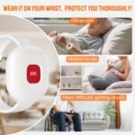 Life Alert Systems for Seniors No Monthly Fee, App-Controlled Caregiver Pager, LED Number Display 1Waterproof Wrist Remote Control 2Call Button 1Receiver(Only Supports 2.4GHz Wi-Fi) - Image 4