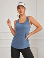 PINSPARK Workout Tops for Women Racerback Tank Tops Sleeveless Athletic Running Shirts Lightweight Yoga Gym Tank,2 Pack S-3XL - Image 4