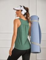 PINSPARK Workout Tops for Women Racerback Tank Tops Sleeveless Athletic Running Shirts Lightweight Yoga Gym Tank,2 Pack S-3XL - Image 5