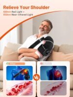 Red Light Therapy for Shoulder with Heat & Massage, 6 Modes 5000mAh Cord-Free Controller Infrared Light with 216 Beads 660nm & 850nm Portable Heated Shoulder Pad, Last 110-240mins - Image 4
