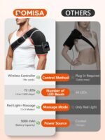 Red Light Therapy for Shoulder with Heat & Massage, 6 Modes 5000mAh Cord-Free Controller Infrared Light with 216 Beads 660nm & 850nm Portable Heated Shoulder Pad, Last 110-240mins - Image 5
