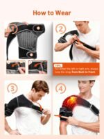 Red Light Therapy for Shoulder with Heat & Massage, 6 Modes 5000mAh Cord-Free Controller Infrared Light with 216 Beads 660nm & 850nm Portable Heated Shoulder Pad, Last 110-240mins - Image 6
