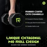 Rubber Coated Dumbbells - No Roll Design Easy-Grip Steel Knurled Handle, Weights Dumbbells Set for Strength Training - Ideal Weights Set for Home Gym - 10-60 LBS SOLD INDIVIDUALLY - Image 3