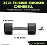 Rubber Coated Dumbbells - No Roll Design Easy-Grip Steel Knurled Handle, Weights Dumbbells Set for Strength Training - Ideal Weights Set for Home Gym - 10-60 LBS SOLD INDIVIDUALLY - Image 4