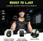 Rubber Coated Dumbbells - No Roll Design Easy-Grip Steel Knurled Handle, Weights Dumbbells Set for Strength Training - Ideal Weights Set for Home Gym - 10-60 LBS SOLD INDIVIDUALLY - Image 6