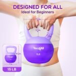 Yes4All Soft Kettlebell, PVC Kettlebells Exercise Weights & Color-Coded Strength Training Kettlebells with 4 Options (5,10,15,20lb), Gentle Hand Weights for Women at Home - Image 4