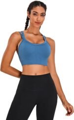 Sports Bras for Women HIigh Support, Criss-Cross Back Padded Strappy High Impact Sports Bras for Women Large Bust - Image 5