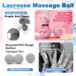 Double Lacrosse Massage Ball for Myofascial Release, SGS Certification, Massage Deep Tissue for Waist Back Feet, Trigger Point Therapy, Muscle Knots, Peanut Massage Ball for Muscle Pain - Image 4