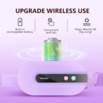 Portable Cordless Heating Pad, Electric Waist Belt Device, Heating Pad for Back Pain with 3 Modes, Portable Electric Fast Heating Belly Wrap Belt for Women and Girl(Purple) - Image 3