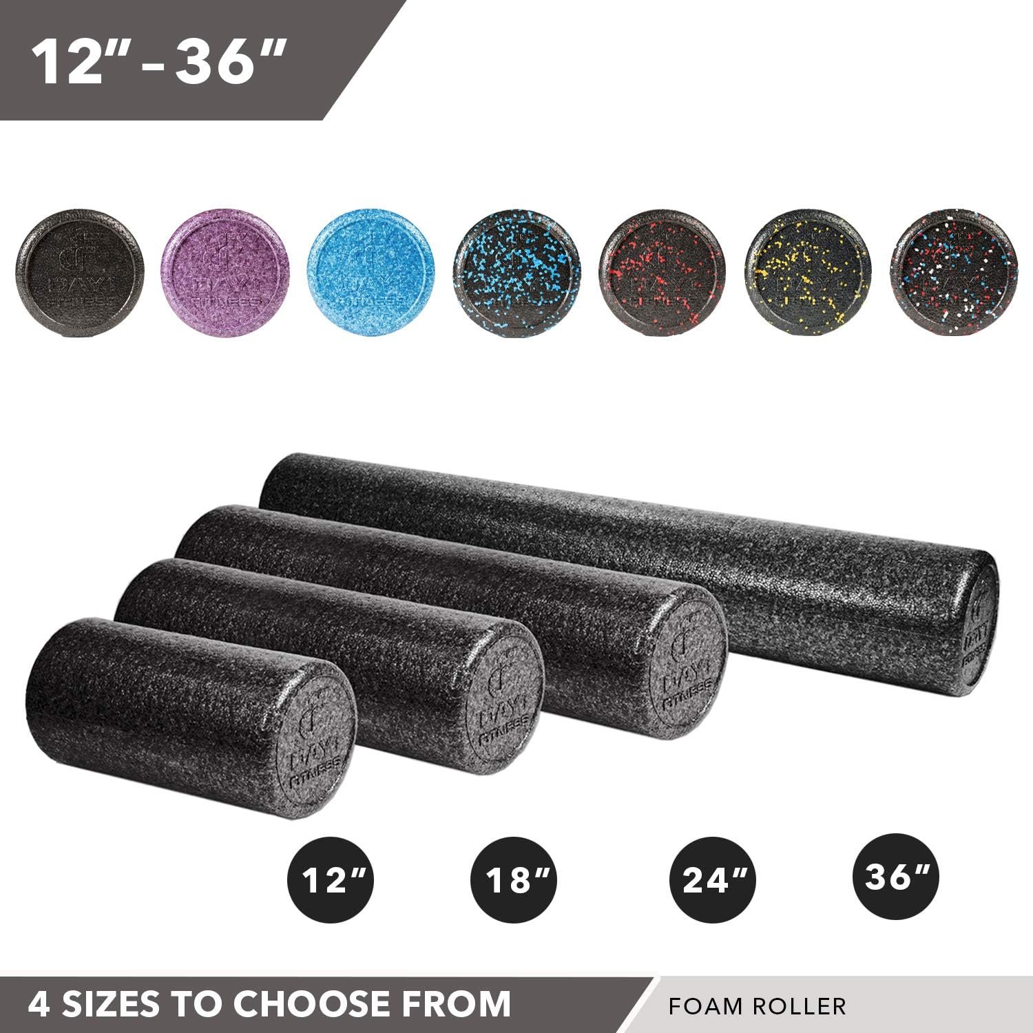 Day 1 Fitness High Density Foam Roller – Deep Tissue Muscle Massage & Myofascial Release for Recovery, Physical Therapy, Exercise & Pain Relief – Multiple Sizes & Colors - Image 6