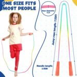 Kids Jump Rope, Colorful Gradient Nylon Skipping Ropes for Children, 7.55FT Adjustable Length, Plastic Handles, Lightweight Jumping Ropes for Schools, Events, and Family Fun - Image 3