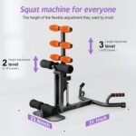 Deep Squat Machine, Adjustable Glutes Trainer Machine, Core & Abs for Low Impact Lower Body Workouts, Home Gym Push-Up Exercises, Easy to Assemble, 350Lbs Weight Capacity - Image 3