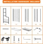 WALMANN Dumbbell Rack Home Gym Weight Rack for Dumbbells, Kettlebells, Foam Rollers, Yoga Mats and Resistance Bands, Workout Gear Organizer With Wheels - Image 9