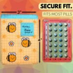 Birth Control Pill Case for Contraceptive Pills Medication Sleeve Pouch Holder - Fits up to 4' x 3' (and 2x4) Packets Holder - Cute, Honey Bee, Funny, Discrete Artwork, Anime, Pink - Image 3