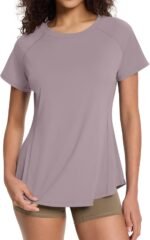 Loovoo Workout Tops for Women Loose Fit Breathable Activewear Cool Quick Dry Gym Athletic Tee Top - Image 3