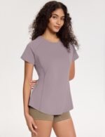 Loovoo Workout Tops for Women Loose Fit Breathable Activewear Cool Quick Dry Gym Athletic Tee Top - Image 4