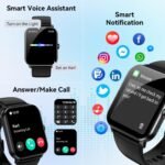 Smart Watch, 1.85" Smartwatch for Men Women (Answer/Make Call), Heart Rate, Sleep Monitor, Pedometer, 120+ Sport Modes Activity Tracker, IP68 Waterproof Fitness Watch for Android iOS（Black） - Image 3