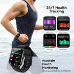 Smart Watch, 1.85" Smartwatch for Men Women (Answer/Make Call), Heart Rate, Sleep Monitor, Pedometer, 120+ Sport Modes Activity Tracker, IP68 Waterproof Fitness Watch for Android iOS（Black） - Image 6