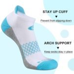 eallco Womens Ankle Socks 6 Pairs Running Athletic Cushioned Sole Socks With Tab - Image 4