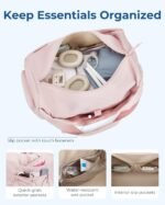 BAGSMART Gym Bag for Women, Lightweight Duffel with Shoe Compartment, Tote Bag with Wet Pocket for Yoga Travel, Pink - Image 4