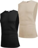 COOFANDY Men Workout Tank Top 2 Pack Gym Bodybuilding Sleeveless Muscle T Shirts - Image 3