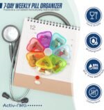 Premium Round Pill Box Organiser - BPA Free - Travel Tablet Boxes - Easy to Open Compartments Unique Spring AssistedOpen Design for Tablets, Vitamins, Medication and Cod Liver Oil (Multicolour) - Image 4