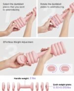 YOTTOY Adjustable Dumbbell Set of 2, 4-in-1 Hand Weights for Women at Home, Compact Free Weights Dumbbells Set with Soft Grip and Base, 2-5 lbs Each for Home Gym - Image 4