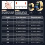 Health Tracker Ring, Smart Health Ring for Women Men with Heart Rate, Blood Oxygen, Sleep Monitor, Steps,Calories, No Subscription Fee, IP68 Waterproof Smart Ring for iPhone & Android (Gold, 6#) - Image 3