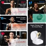 Health Tracker Ring, Smart Health Ring for Women Men with Heart Rate, Blood Oxygen, Sleep Monitor, Steps,Calories, No Subscription Fee, IP68 Waterproof Smart Ring for iPhone & Android (Gold, 6#) - Image 4