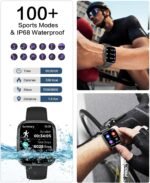 Smart Watches for Men/Women, 1.75" Bluetooth Call, AI Voice Smartwatch, 24/7 Heart Rate Monitor, Blood Pressure/SpO2/Sleep Tracker, IP68 Waterproof, 100+ Sports Fitness Tracker for Android iOS Black - Image 5
