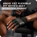 Power Gloves 3.0 - Durable Half Finger Weightlifting Gloves with Adjustable Wrist Closure, Breathable Leather Palm, Men's - Image 3