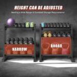3-Tier Dumbbell Rack, 1100LB Capacity Adjustable Weight Rack for Home Gym, Heavy-Duty Weight Stand for Dumbbells Kettlebells & Weight Plates(Rack Only) - Image 4