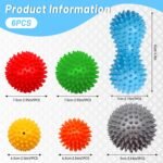 6-Pack Spiky Massage Balls Set, Hard/Medium/Soft Textured Muscle Roller Balls for Plantar Fasciitis Relief, Myofascial Release, Foot Pain and Muscle Tightness, Acupressure and Stress Relief - Image 3