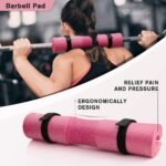 RitFit 7 Pcs Barbell Squat Pad Set, with Resistance Band, 2 Safety Straps, 2 Gym Ankle Straps & Carry Bag, Upgraded Neck & Shoulder Protective Pad Support for Squats, Lunges & Hip Thrust (Pink/Black) - Image 5