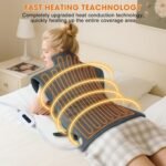 Heating Pad for Back Neck Shoulders, Large Wearable Relax Muscles, Birthday Gifts for Women Men Mom Dad Elderly, 3 Heat Settings/2-Hour Safe Auto-Off, 24"×37" Ergonomic Fit Design-Gray - Image 5